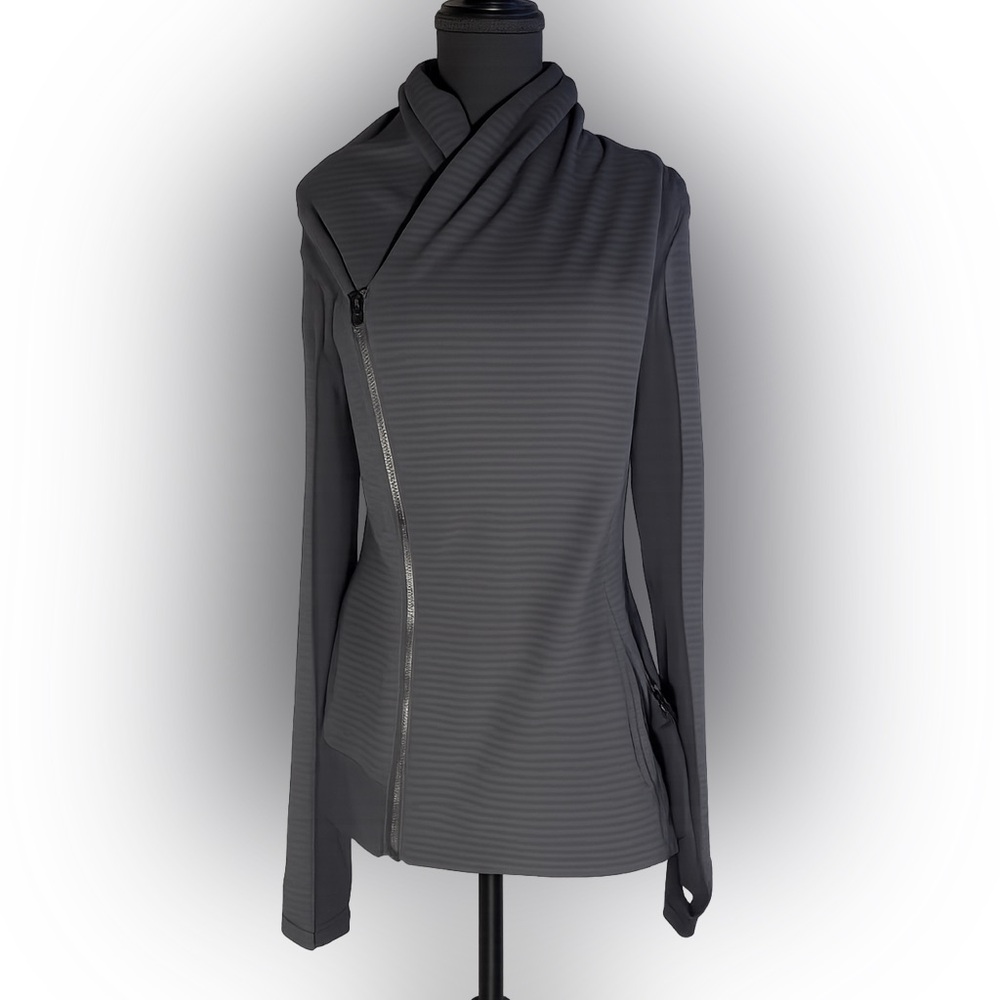 lululemon athletica Dark Gray Asymmetrical Zip Ribbed Jacket